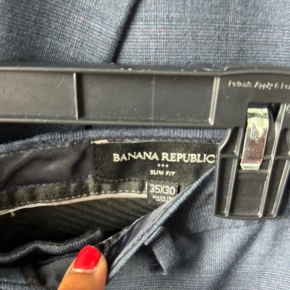 Banana Republic Men’s Navy Slim Fit Suit – 2 Piece Set, Size L (Blazer + Pants) - Picture 2 of 4